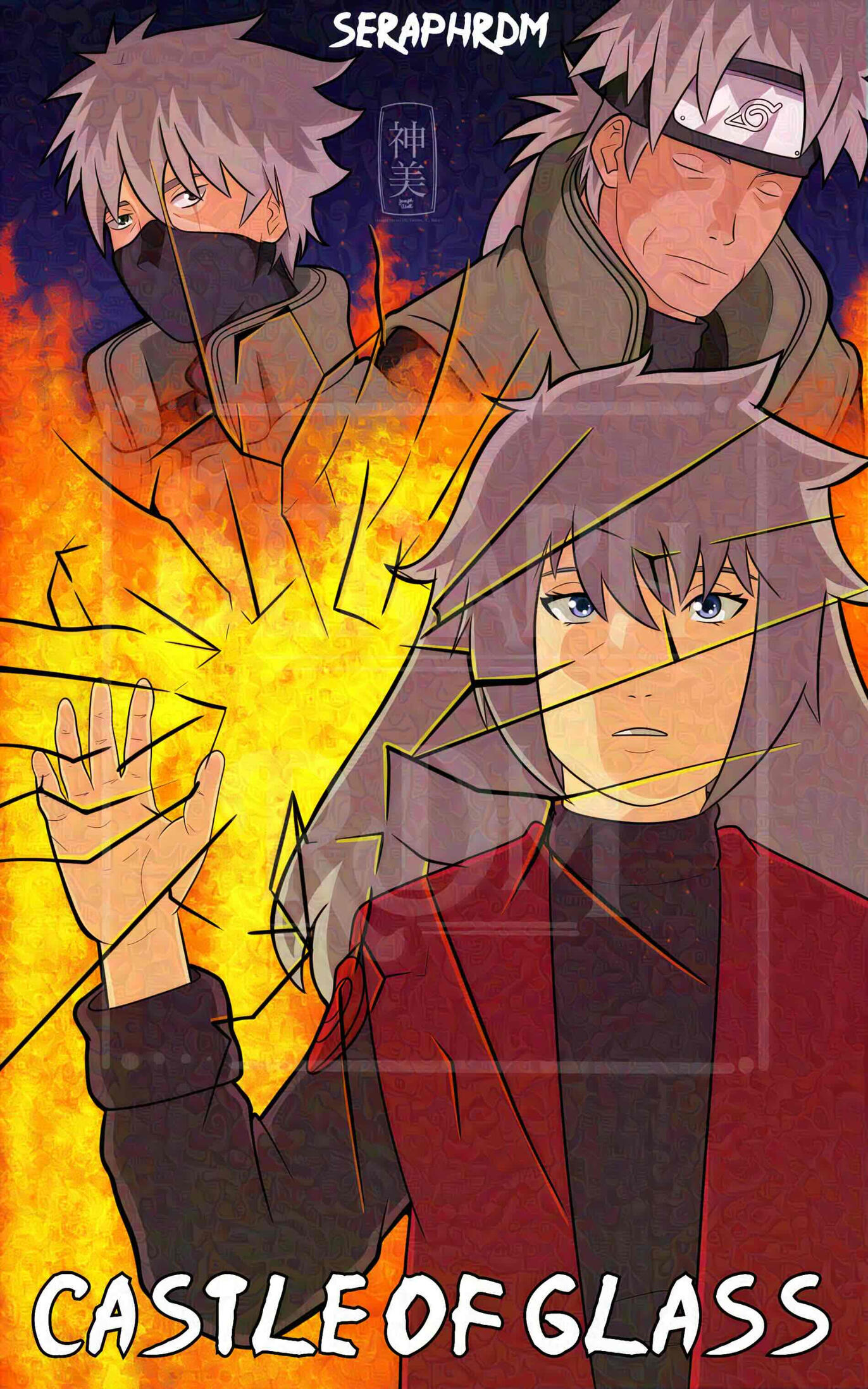 Castle of Glass The cover to Castle of Glass featuring Tsukiya in the foreground and Kakashi and Sakumo in the background.